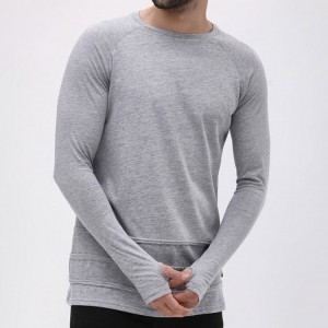 Factory made hot-sale Jogger -
 Custom Plain An-Pilling Lightweight Cotton Frayed Details Blank Workout Long Sleeve T Shirt For Men – AIKA