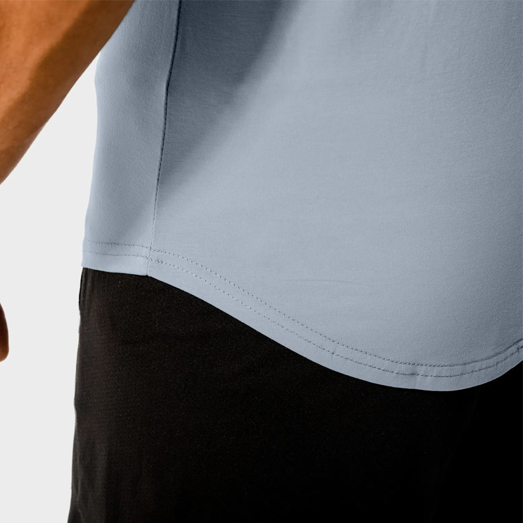 Wholesale Short Sleeve Mesh Panel Custom Printing Muscle Fit Sports Plain T Shirt For Men detail pictures
