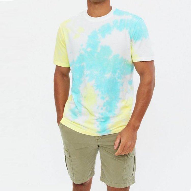 Wholesale Short Sleeves Workout 100 Cotton Tie Dye Gym T Shirts Custom Printing For Men
