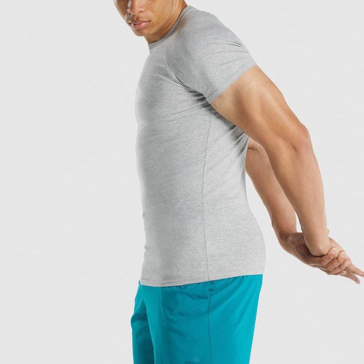 High Quality Bodybuilding Raglan Slim Fit Men Custom Blank Gym Sports T Shirts detail pictures