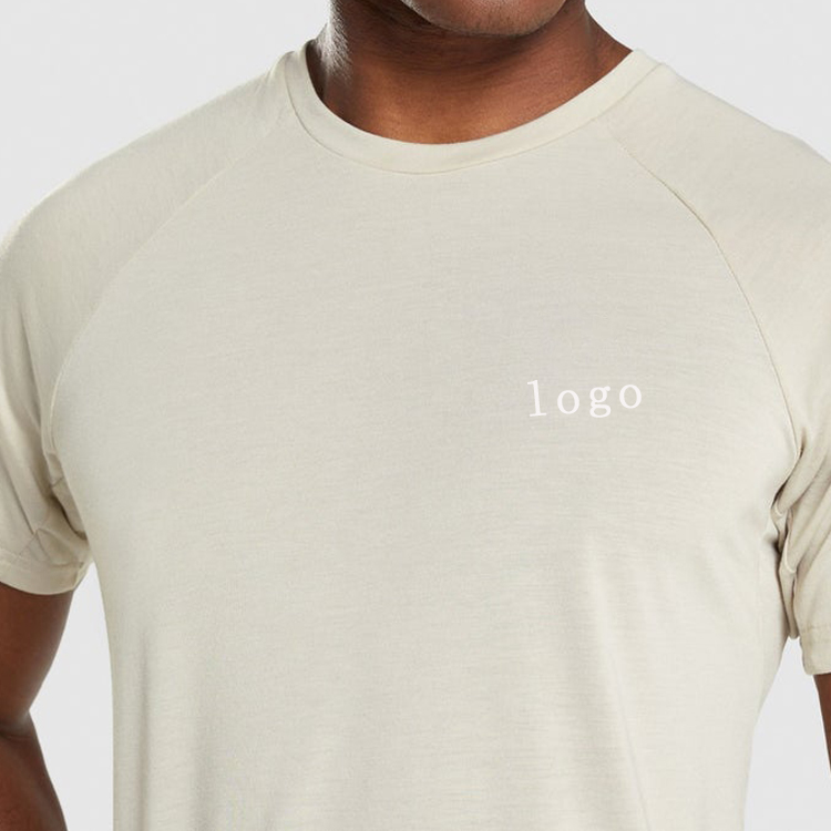 Wholesale Breathable Sports T Shirts Men Plain Cotton Polyester T Shirts Custom Logo detail pictures