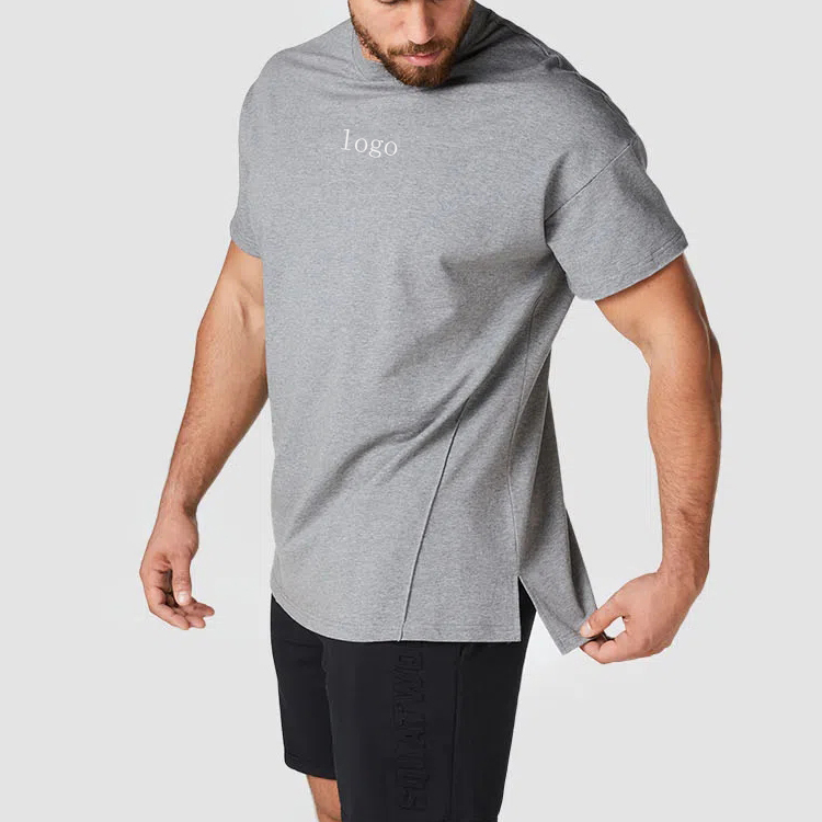 High Quality Classic Workout 100% Cotton Oversized Custom Men Plain T Shirts detail pictures