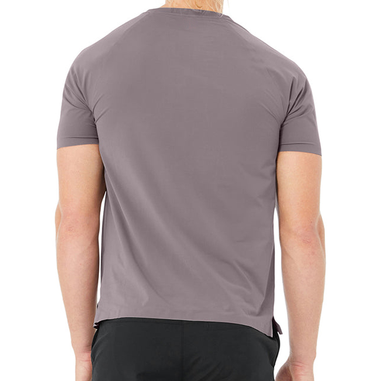 Latest Design Wholesale Custom Blank Slim Fit Polyester Spandex Men Fitness T Shirts detail pictures