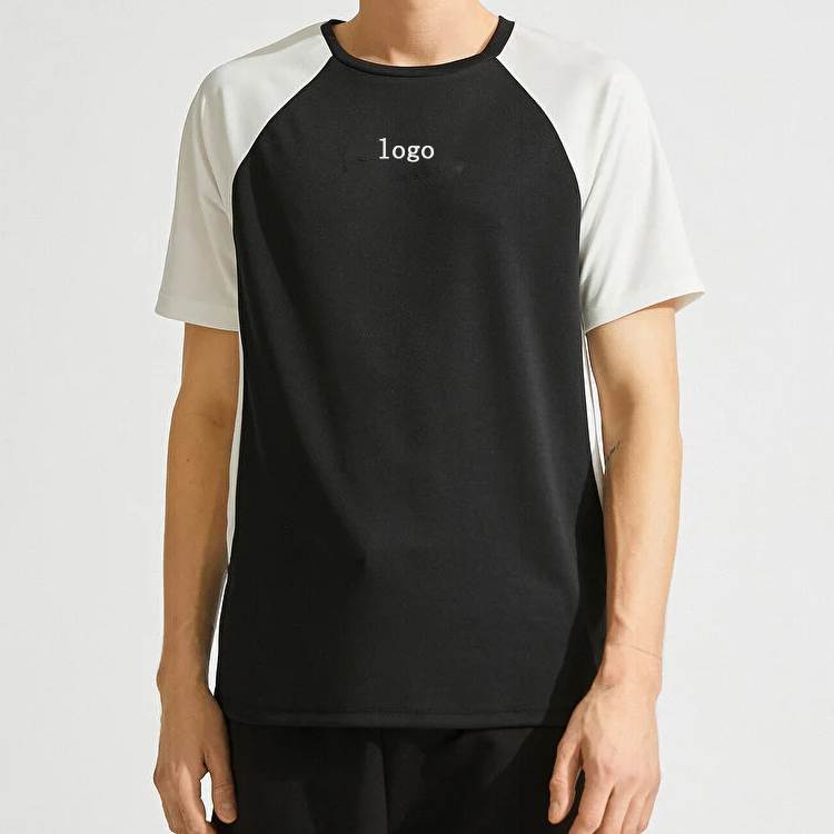 Wholesale Quick Dry Polyester Color Block Gym Athletic T Shirts Custom Printing For Men