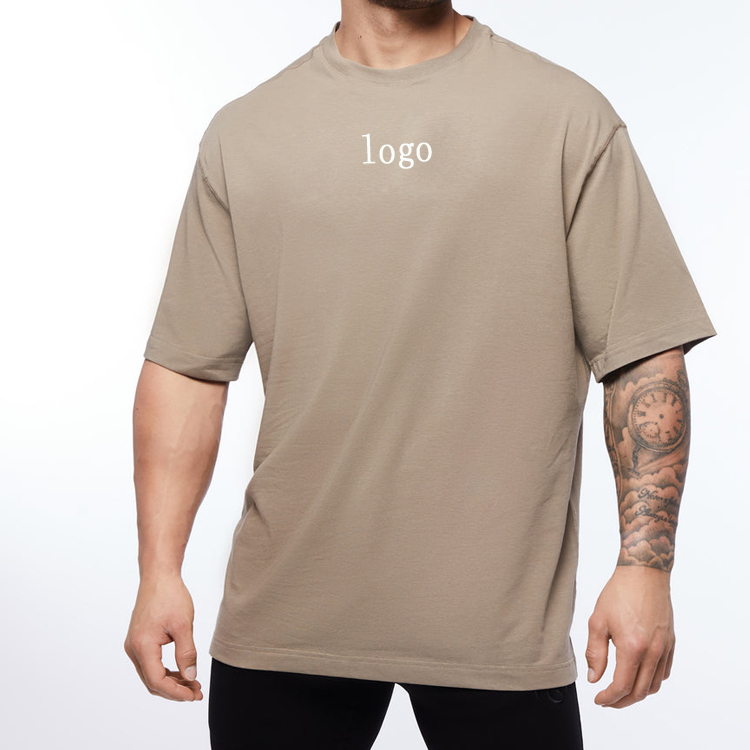Wholesale Drop Shoulder 100%Cotton Oversized Men Plain T shirts Custom Printing