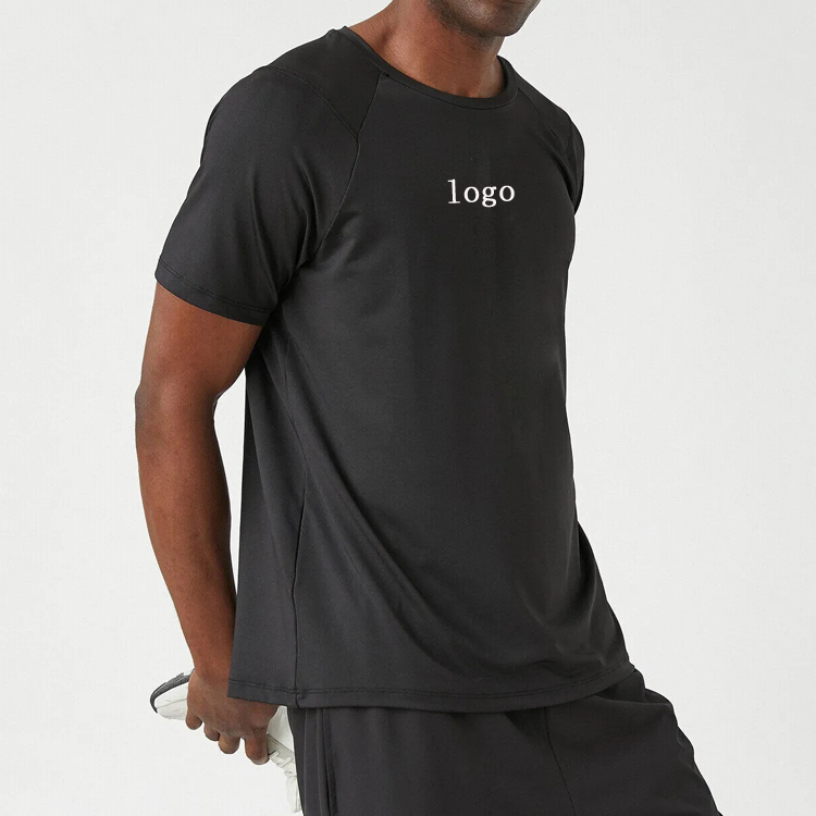 Wholesale Cool Dry Custom Logo Workout Fitness Gym Sports Men Plain T Shirts detail pictures