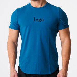 Chinese Professional Men Casual Sweatpants -
 China Factory Sweat Wicking Curve Hem Custom Printing Slim Fit Sports Polyester Blank Men T Shirts – AIKA
