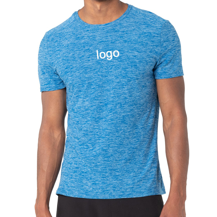 Wholesale 92%Polyester 8%Spandex Fitted Shorts Sleeve Men Sports Gym T Shirts Custom Logo