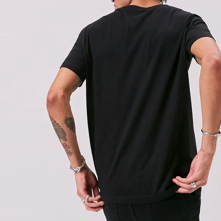 High Quality Summer Tops Lightweight Short Sleeve Men V Neck Fitness Plain T Shirt detail pictures