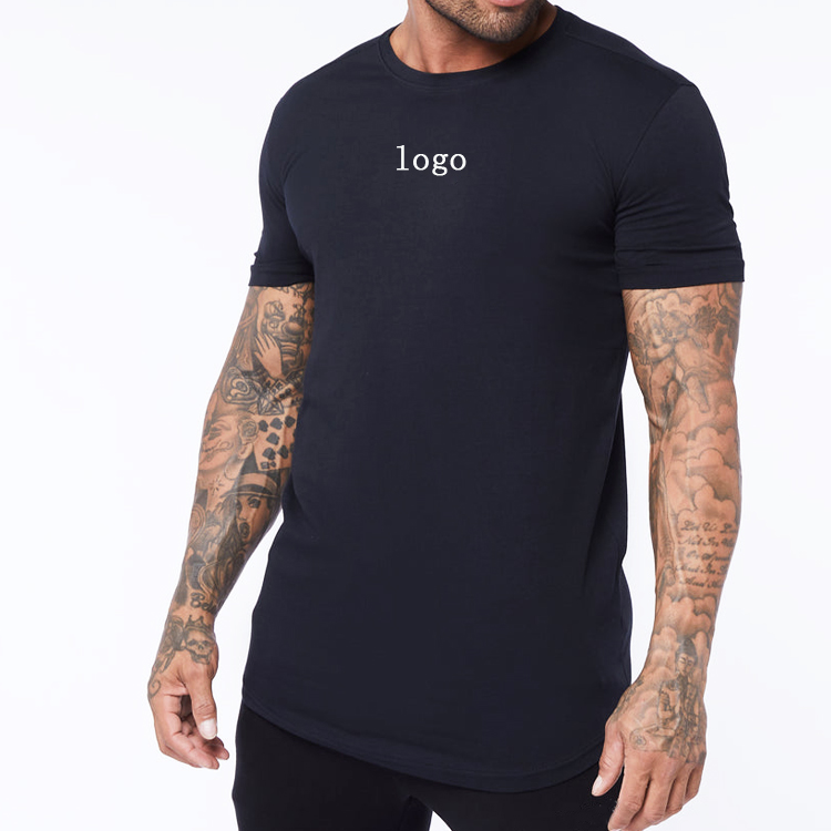 High Quality Custom Quick Dry Polyester Muscle Fit Gym T shirt For Men detail pictures