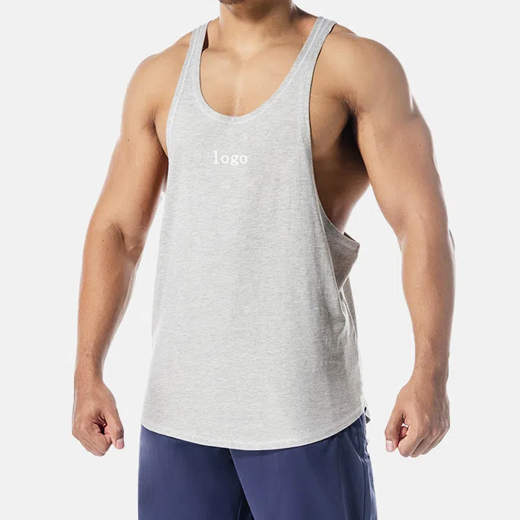 Factory Price Mesh Back Custom Logo Muscle Stringer Racer Back Men Gym Tank Tops