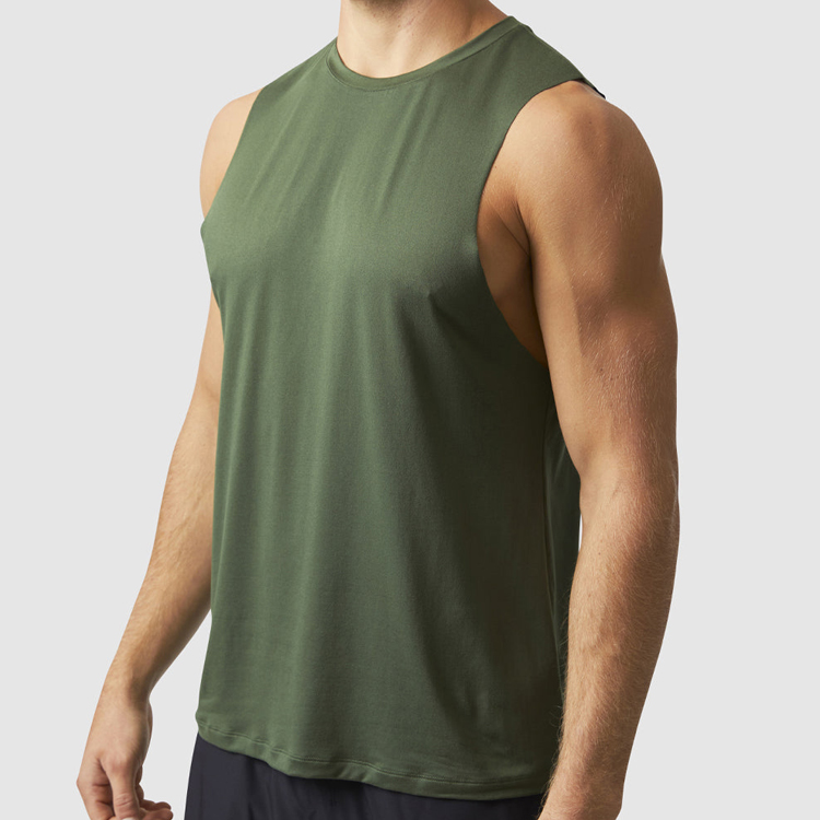 High Quality Cool Dry Cuff Off Arm Hole Custom Sports Fitness Tank Top For Men