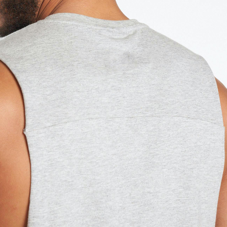 New Arrival Custom Printed Men Muscle Gym Workout Cut Off Cotton Tank Top detail pictures