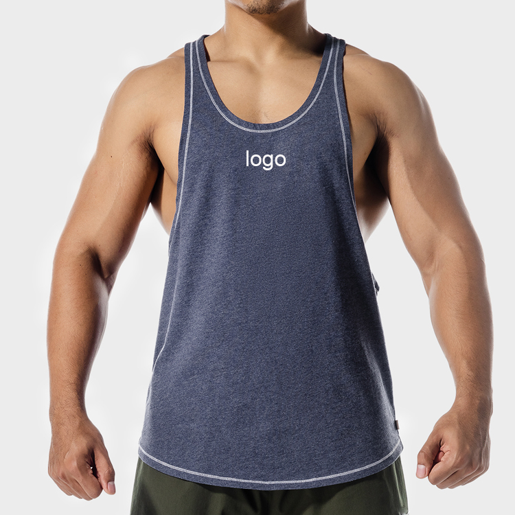OEM Lightweight Quick Dry Mesh Back Stringer Custom Logo Printing Men Gym Tank Tops