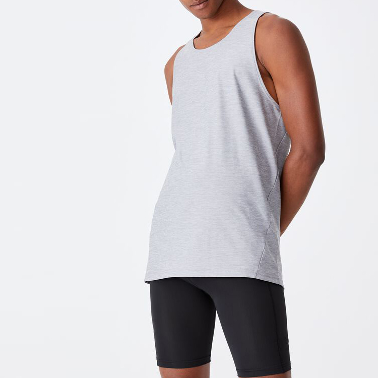 Wholesale Loose Fit Soft Cotton Custom Logo Printing Gym Sports Tank Top For Men detail pictures