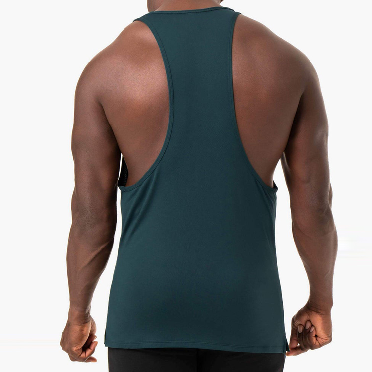 OEM Lightweight Muscle Singlets Custom Plain Mens Racer Back Gym Tank Tops detail pictures