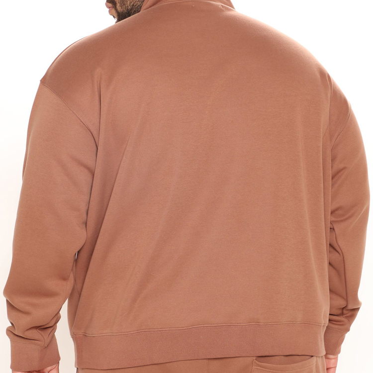 OEM Male Sport Jogger Set Custom Logo Quarter Zipper Sweatshirts Shorts Tracksuit Set detail pictures