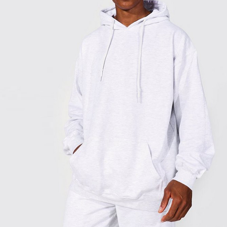 Factory Price Heavyweight 400gsm Oversized White Hoodie Tracksuit Set Custom Printing For Men detail pictures