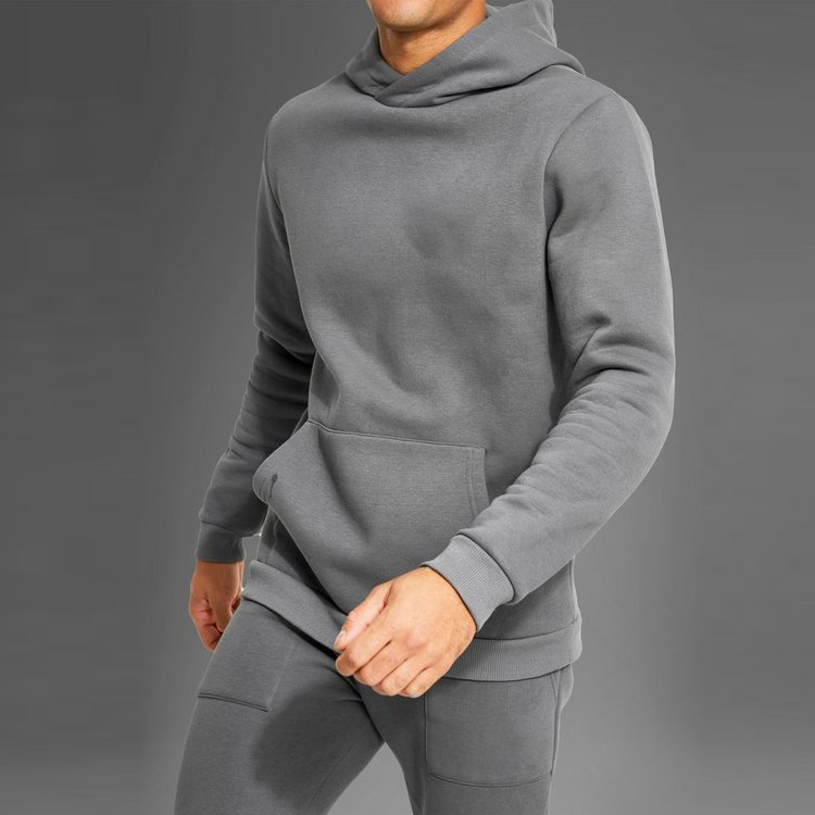 Wholesale Frency Terry Cotton Slim Fit Hoodie Sweatsuit Custom Logo For Men detail pictures