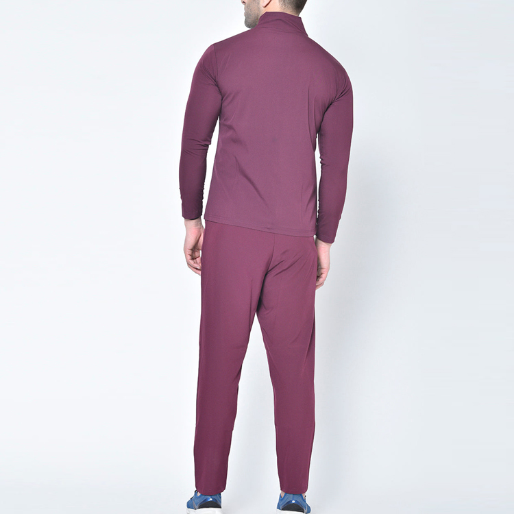 Wholesale Lightweight Custom Running Athletic Full Zip Up Gym Nylon Tracksuit Set For Men detail pictures
