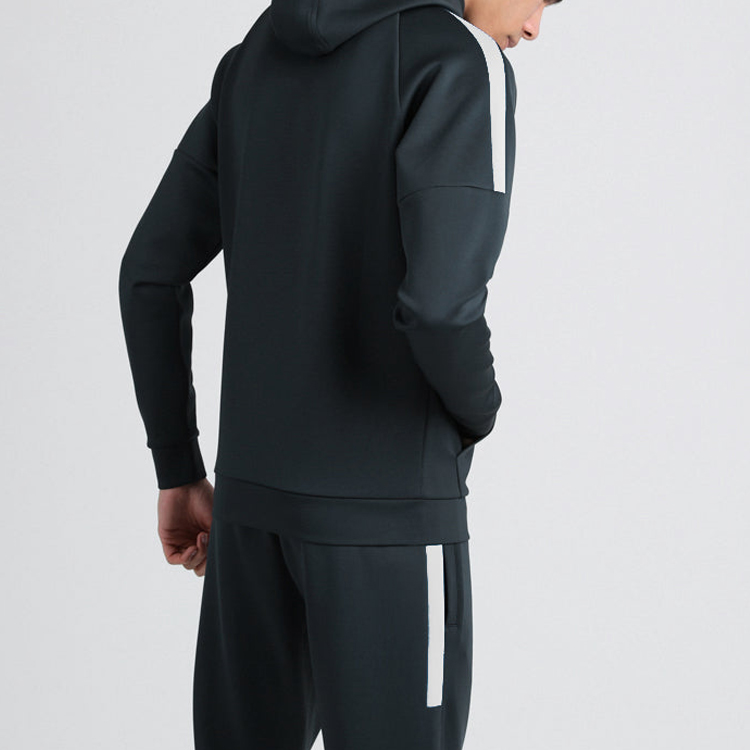 China Manufacturer Custom Logo Men Slim Fit Full Zipper Gym Jogging Tracksuit Sets detail pictures