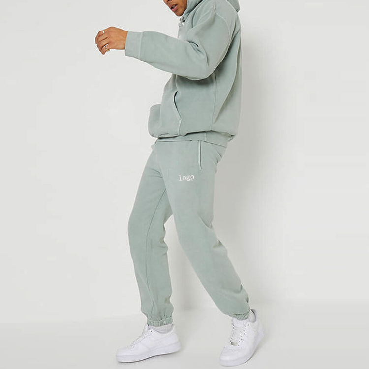 Wholesale 60% Cotton 40%Polyester Custom Plain Jogger Sweatsuit Set For Men detail pictures