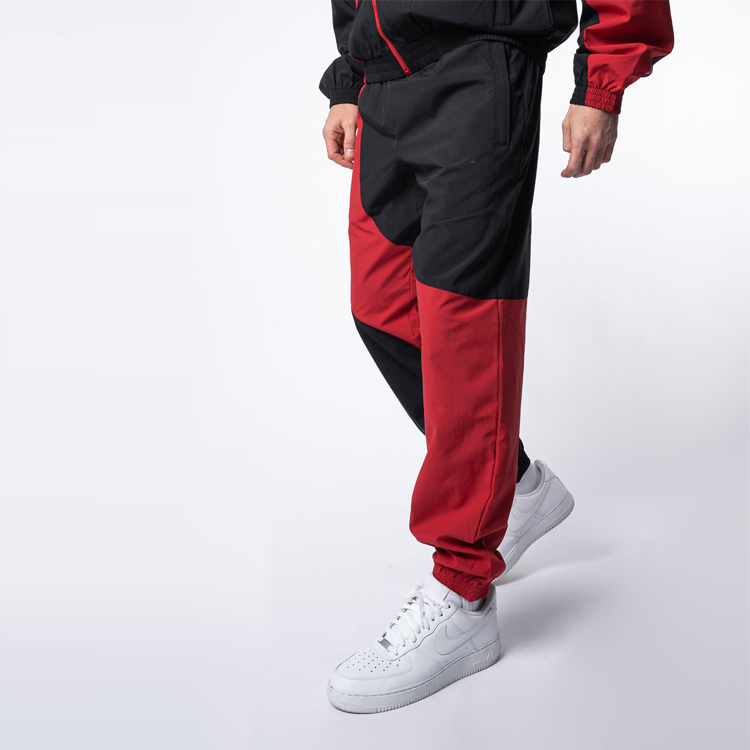 Custom Quick Dry Polyester Color Block Jogger Windbreaker Tracksuit Set For Men detail pictures