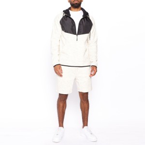 Factory wholesale Sports Fitness Pants -
 High Quality Custom Logo Polyester Active Wholesale Slim Fit Gym Hoodie Shorts Tracksuit Set For Men – AIKA