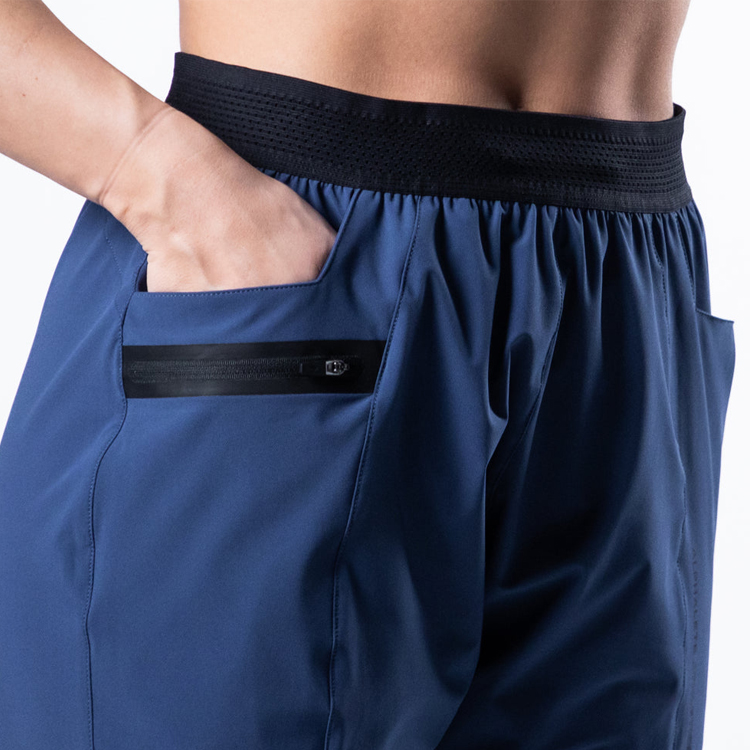 Custom Nylon Track Pants Women Training Gym Windbreaker Joggers With Reflective Strip detail pictures