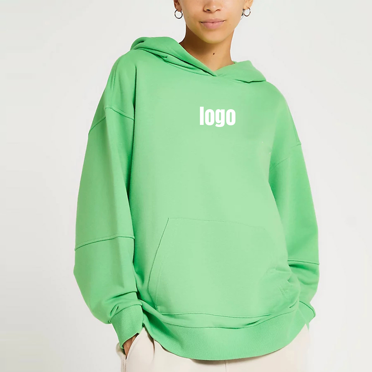Ladies New Arrivals Custom Logo Printing Women’s 100% Cotton Drop Shoulder Oversized Hoodies