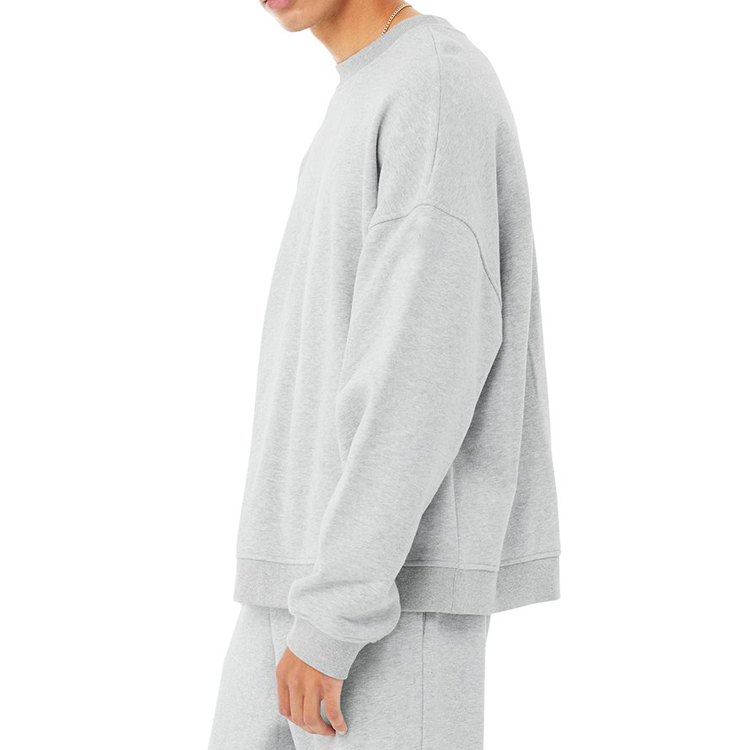 Custom High Quality Cotton Polyester Oversize Workout Crewneck Plain Sweatshirt For Men detail pictures