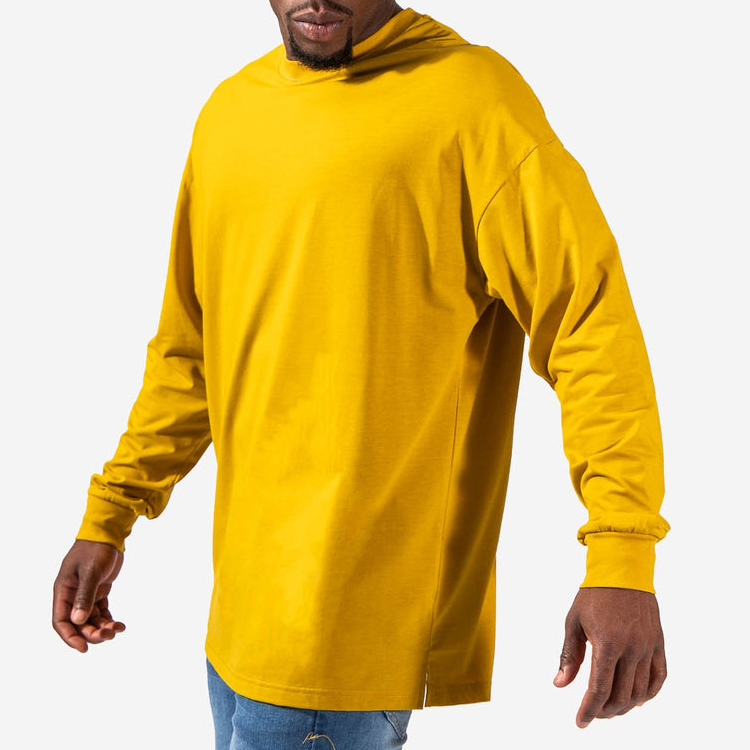 High Quality Custom Printing Workout Cotton Oversized Long Sleeve T Shirts For Men detail pictures