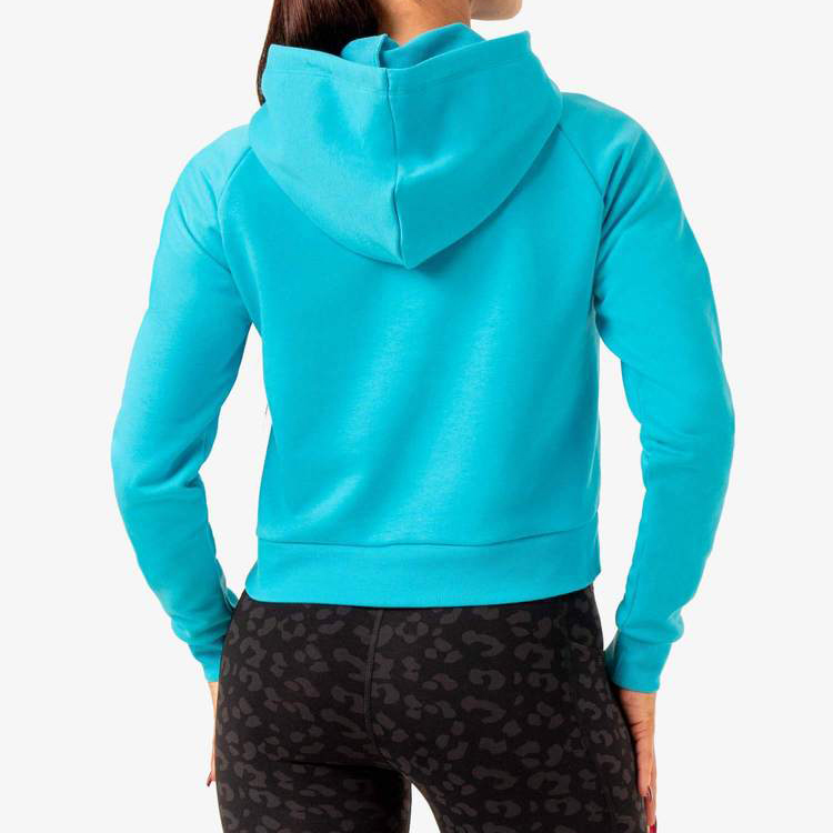 Top Sell Gym Active Custom Workout Soft Cotton Plain Crop Blank Hoodie For Women detail pictures