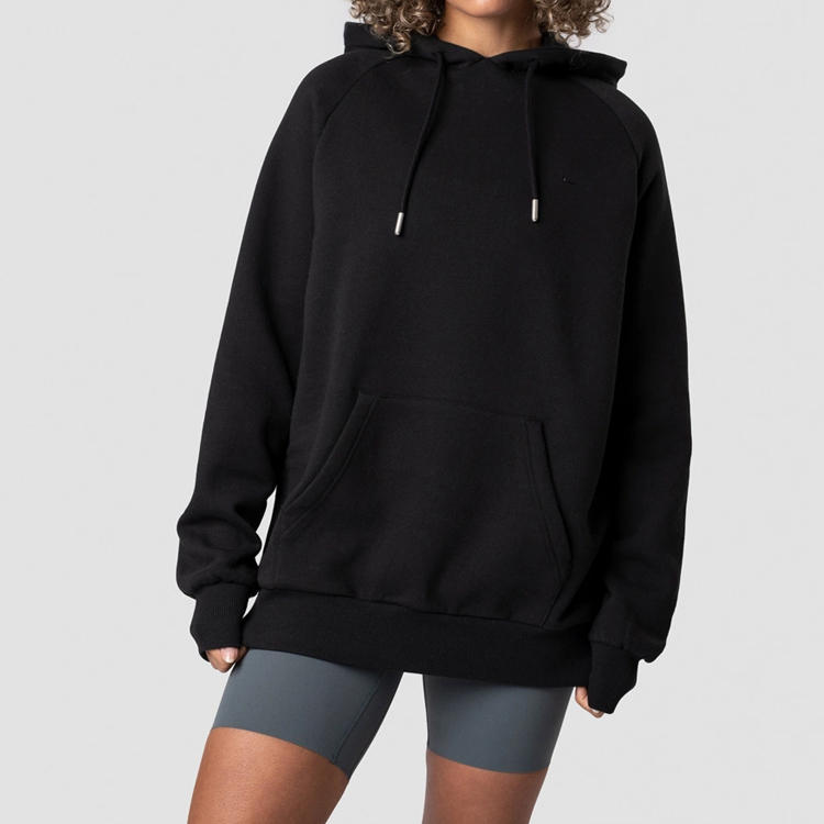 High Quality 100 Cotton Plain Embroidery Logo Women Blank Oversized Pullovers Hoodies