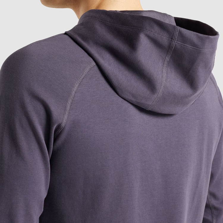 Wholesale Private Label Raglan Workout Pullover Plain Sports Cotton Hoodies For Men detail pictures