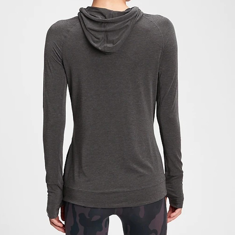 High Quality Active Sports Women Slim Fit Gym Hoodies Custom Logo With Thumb Hole detail pictures
