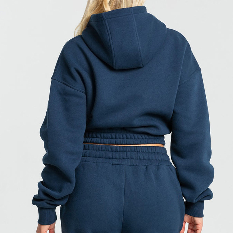 Heavy Weight 60%Cotton 40%Polyester Custom Workout Pullover Crop Hoodies For Women detail pictures