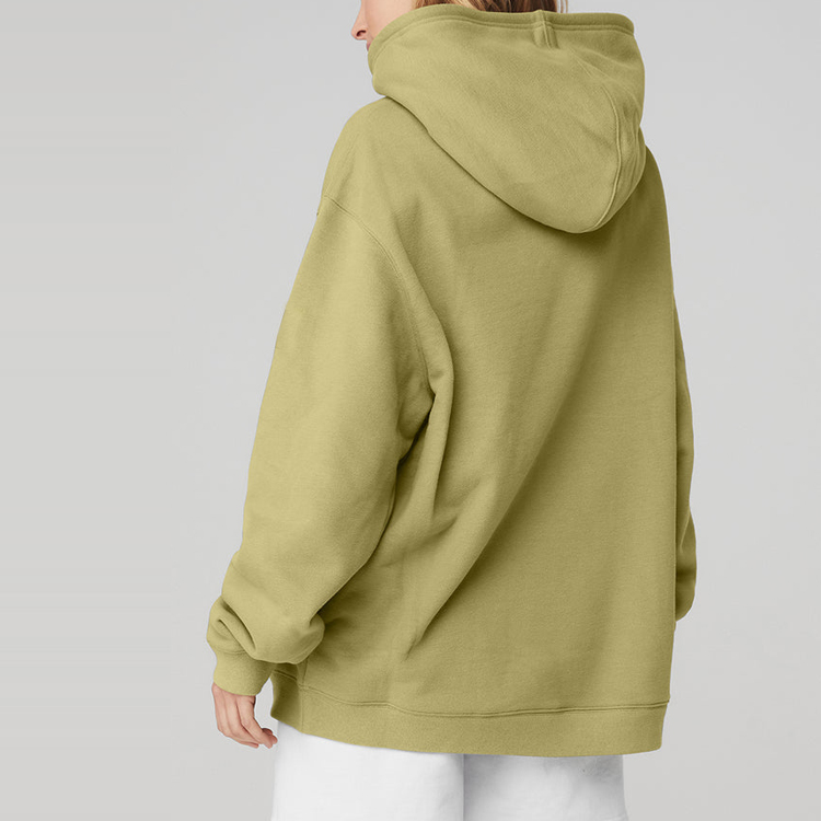 High Quality Custom Workout Blank 100% Cotton Oversize Women Gym Hoodie With Pocket detail pictures