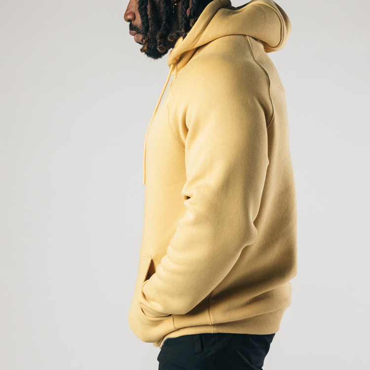 French Terry Cotton Raglan Sleeve Men Workout Pullover Custom Hoodies With Pocket detail pictures