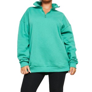High reputation Custom Track Suits -
 Fleece Inside 75%Cotton 25%Polyester Custom Half Zipper Women Oversized Workout Sweatshirts – AIKA