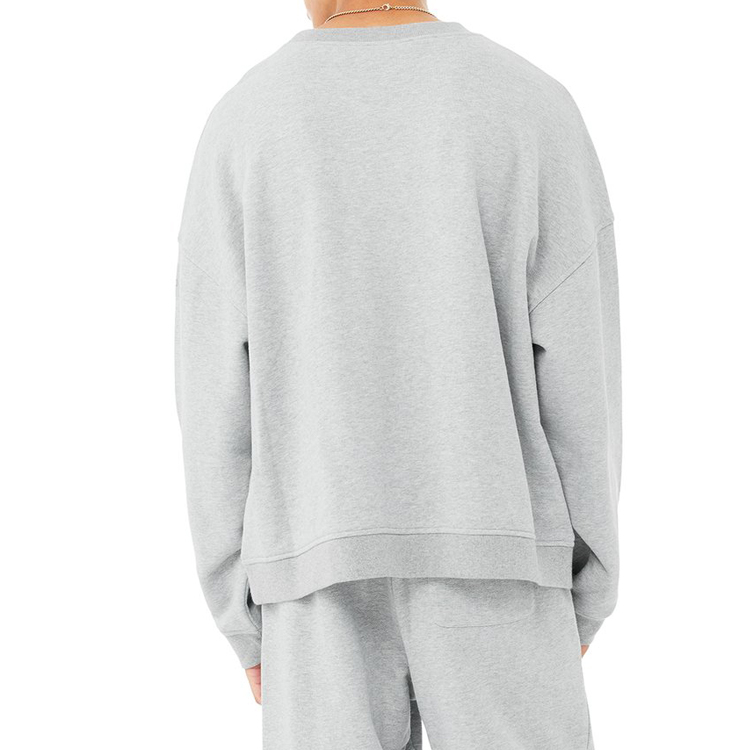 Custom High Quality Cotton Polyester Oversize Workout Crewneck Plain Sweatshirt For Men detail pictures