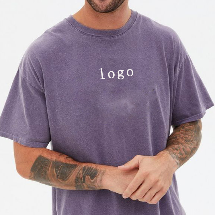 Wholesale Summer Tops Custom Logo Washed Loose Fit Workout Fitness T Shirt For Men detail pictures