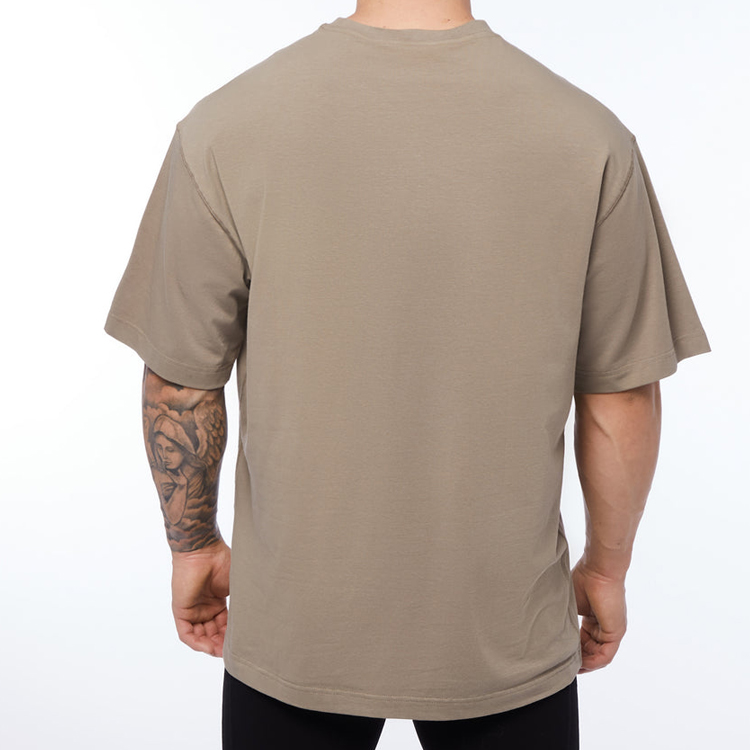 Wholesale Drop Shoulder 100%Cotton Oversized Men Plain T shirts Custom Printing detail pictures