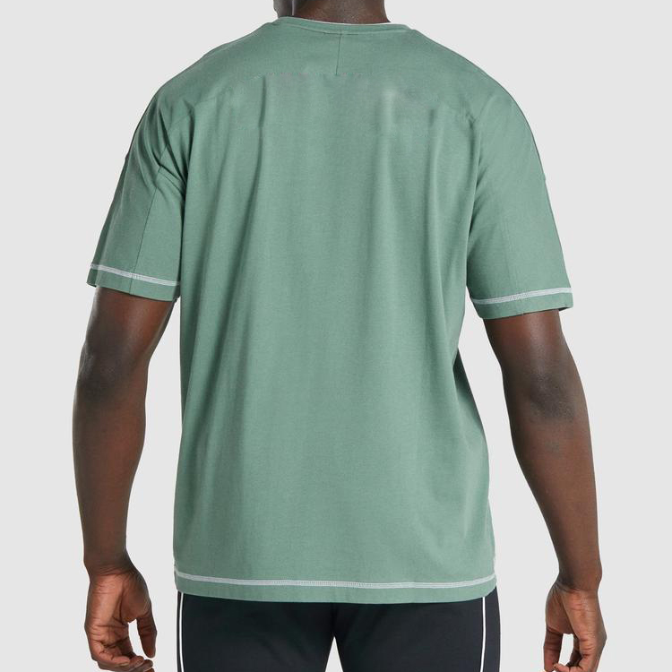 Contrast Stitching Gym Cotton Blank Fitness Streetwear Custom Logo Design T shirts For Men detail pictures