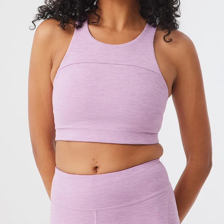 High Quality Stretchable Custom Gym Tops Women Racer Back Plain Crop Tank Tops