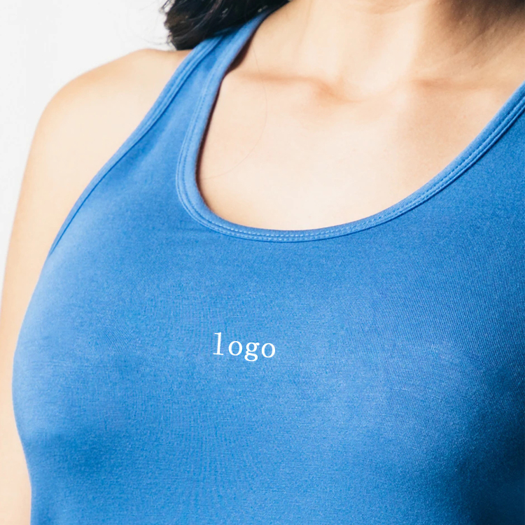 Custom Logo Lightweight Top Ladies Racer Back Gym Fitness Tank Top For Women detail pictures