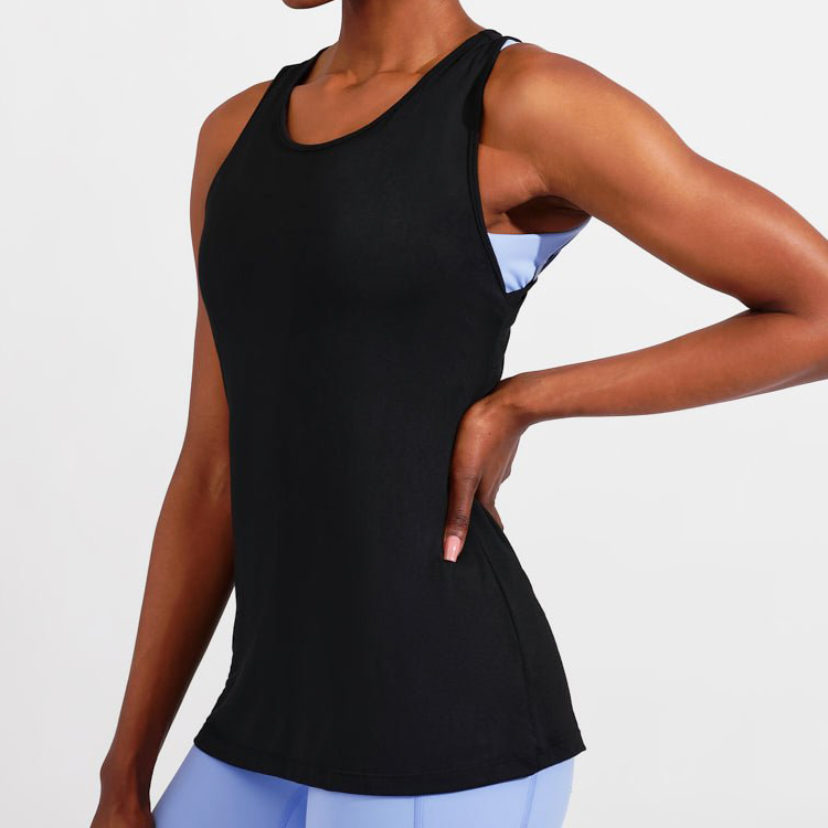 Factory Price Quick Dry Sexy Knot Back Custom Gym Tops Women Plain Sports Tank Top detail pictures