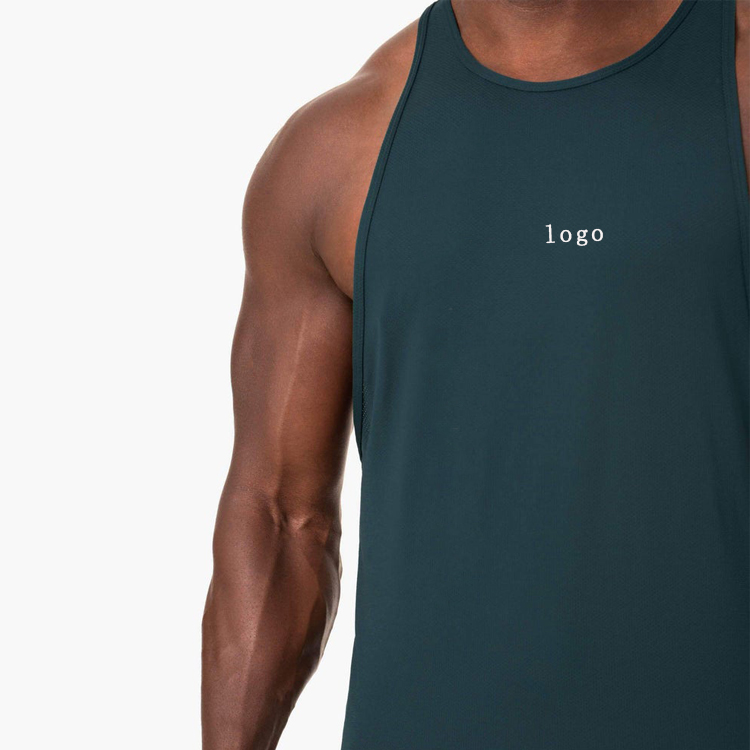 OEM Lightweight Muscle Singlets Custom Plain Mens Racer Back Gym Tank Tops detail pictures