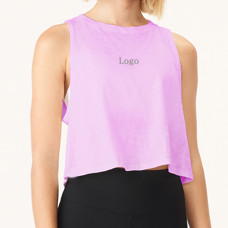 High Quality Stretchable Low Armhole Summer Gym Crop Tank Tops Custom Logo For Women
