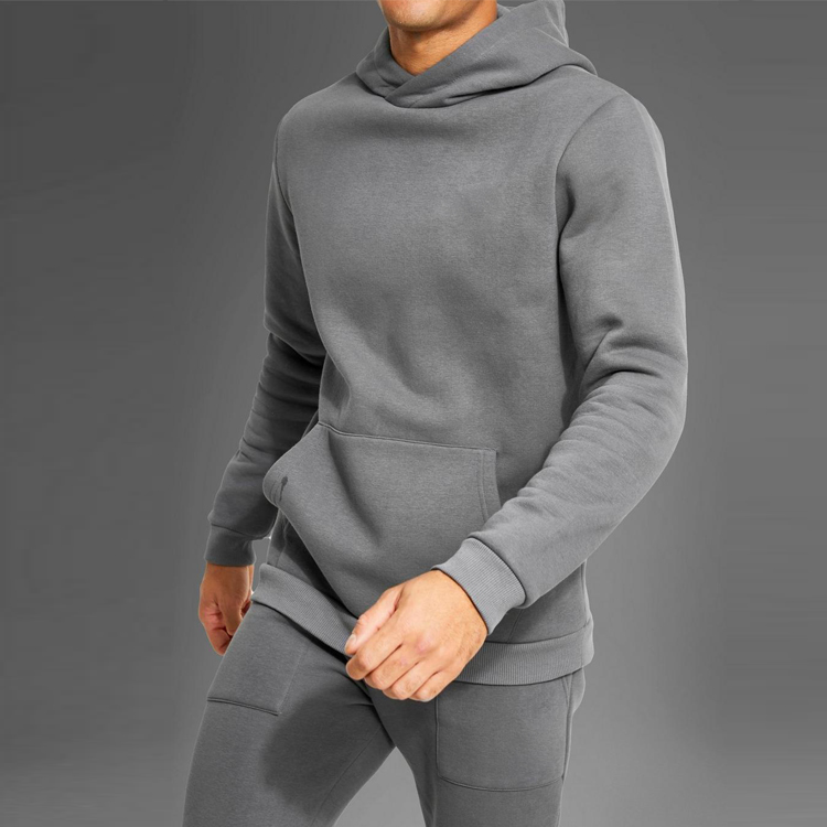 Wholesale Frency Terry Cotton Slim Fit Hoodie Sweatsuit Custom Logo For Men detail pictures